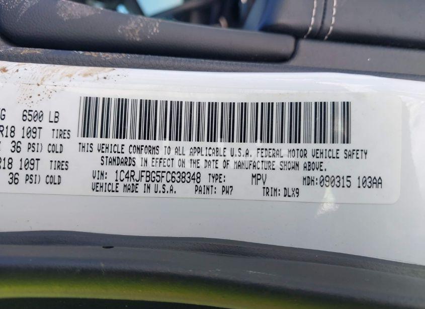 Photo 9 of 2015 Jeep Grand CHEROKEE LIMITED (VIN 1C4RJFBG5FC638348)