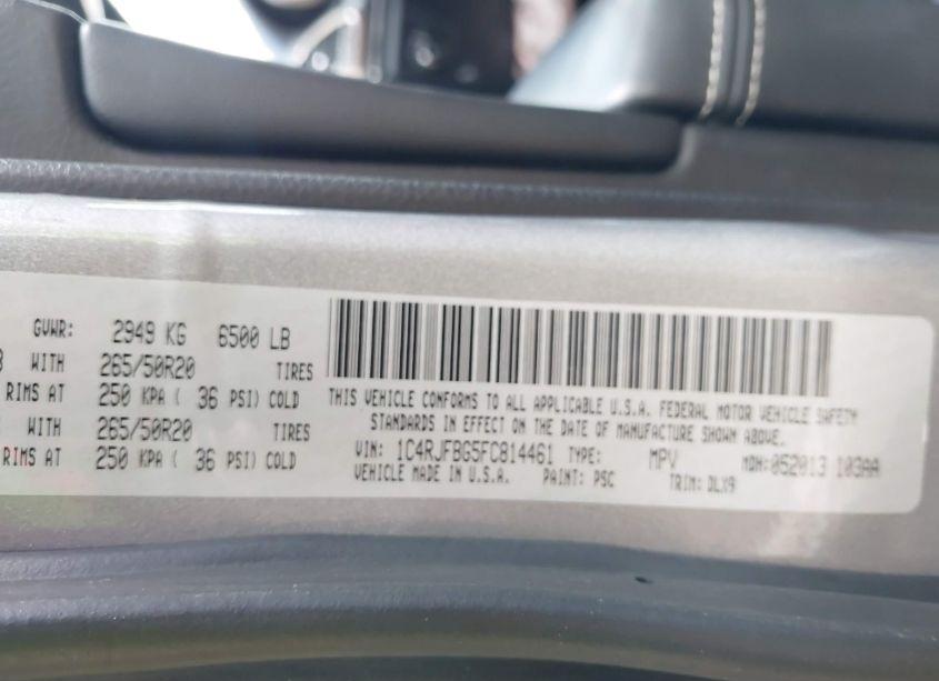 Photo 9 of 2015 Jeep Grand CHEROKEE LIMITED (VIN 1C4RJFBG5FC814461)