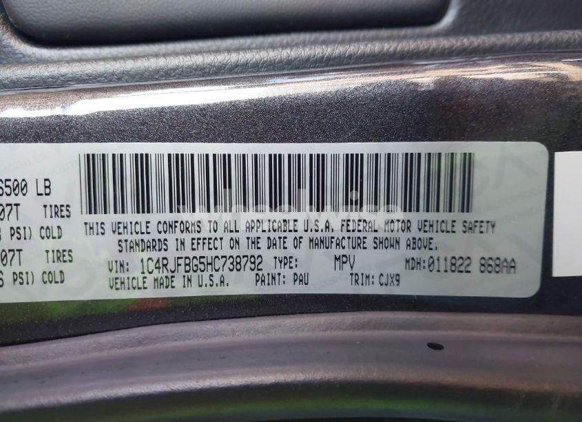 Photo 9 of 2017 Jeep Grand CHEROKEE LIMITED 4X4 (VIN 1C4RJFBG5HC738792)