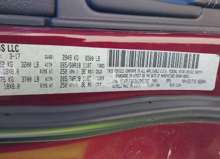 Photo 9 of 2017 Jeep Grand CHEROKEE LIMITED 4X4 (VIN 1C4RJFBG5HC855787)