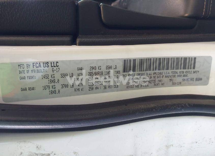 Photo 9 of 2017 Jeep Grand CHEROKEE LIMITED 4X4 (VIN 1C4RJFBG5HC942735)