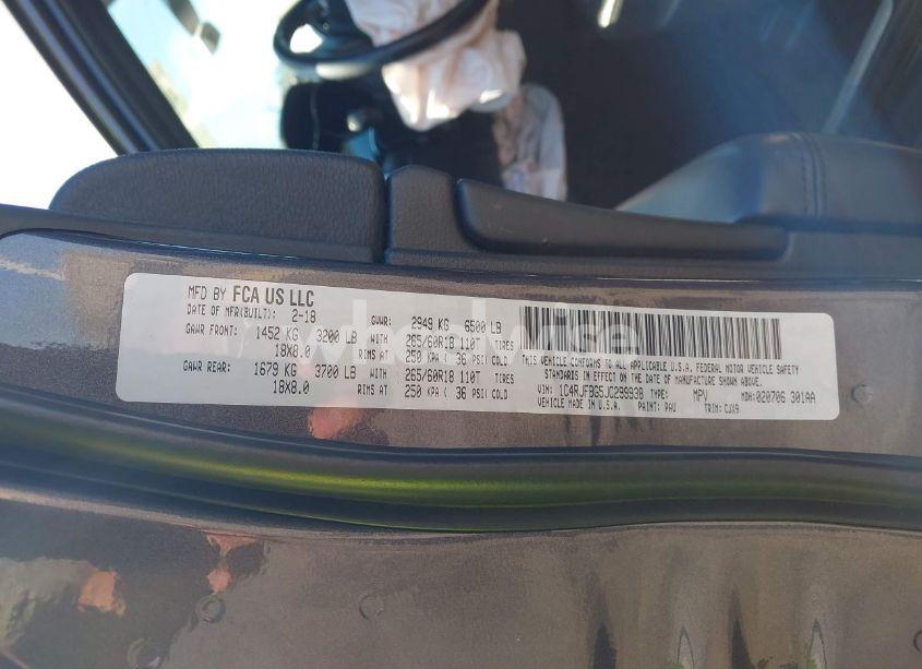 Photo 9 of 2018 Jeep Grand CHEROKEE LIMITED 4X4 (VIN 1C4RJFBG5JC299938)