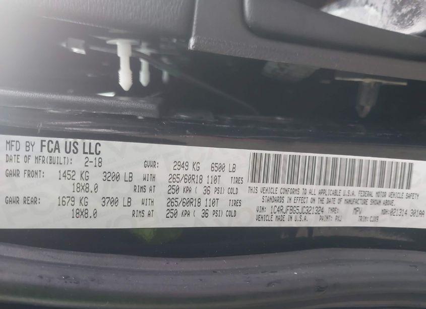 Photo 9 of 2018 Jeep Grand CHEROKEE LIMITED 4X4 (VIN 1C4RJFBG5JC321324)