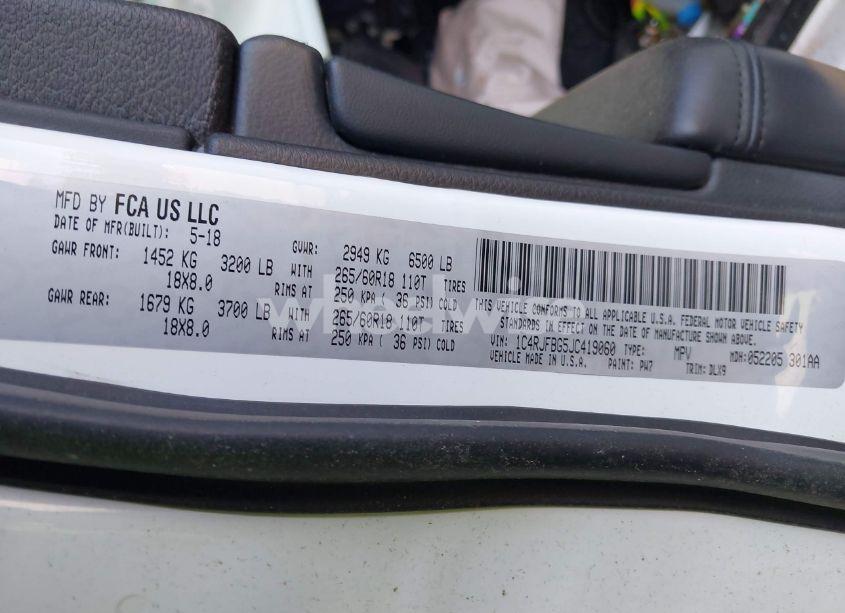 Photo 9 of 2018 Jeep Grand CHEROKEE LIMITED 4X4 (VIN 1C4RJFBG5JC419060)