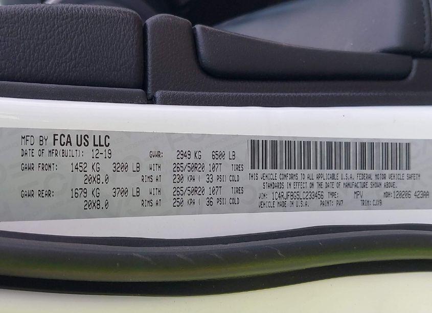 Photo 9 of 2020 Jeep Grand CHEROKEE LIMITED 4X4 (VIN 1C4RJFBG5LC233456)