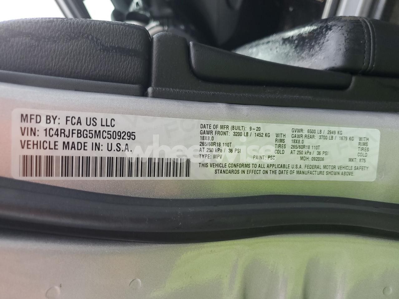 Photo 13 of 2021 JEEP GRAND CHEROKEE LIMITED (VIN 1C4RJFBG5MC509295)