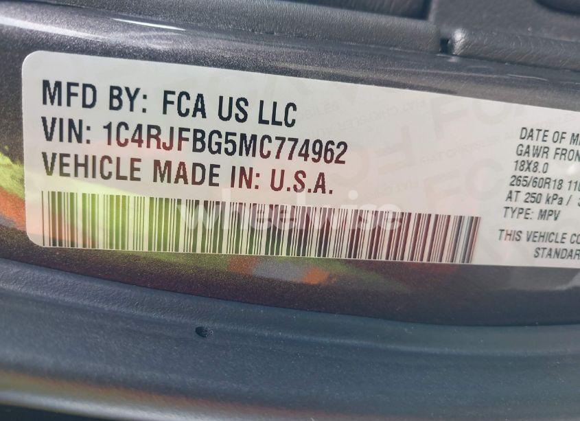 Photo 9 of 2021 Jeep Grand CHEROKEE LIMITED 4X4 (VIN 1C4RJFBG5MC774962)