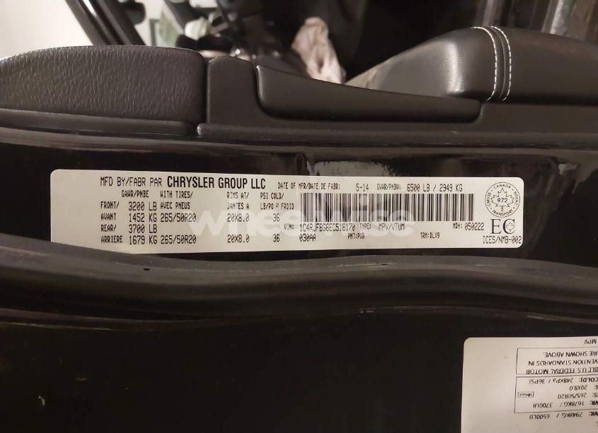 Photo 9 of 2014 Jeep Grand CHEROKEE LIMITED (VIN 1C4RJFBG6EC518170)