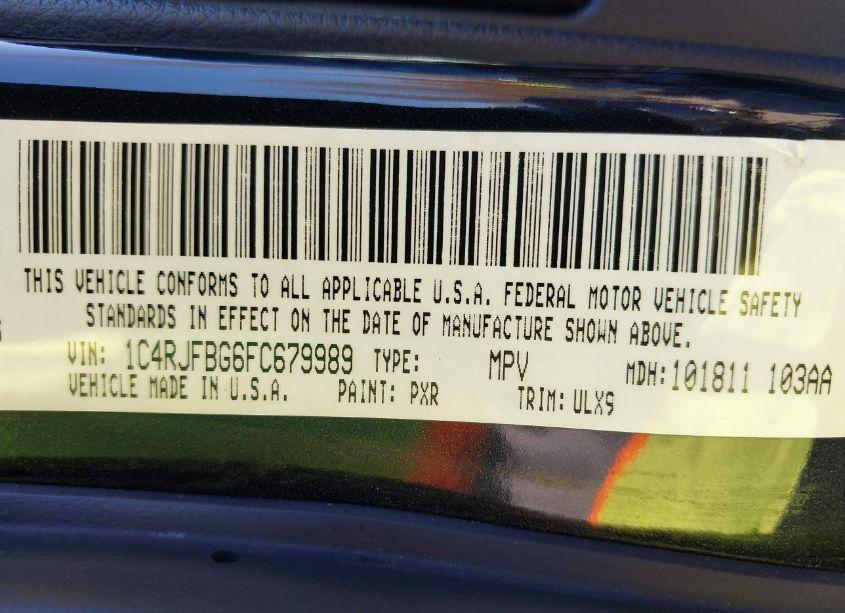 Photo 9 of 2015 Jeep Grand CHEROKEE LIMITED (VIN 1C4RJFBG6FC679989)