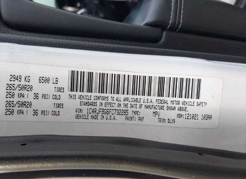 Photo 9 of 2015 Jeep Grand CHEROKEE LIMITED (VIN 1C4RJFBG6FC732285)