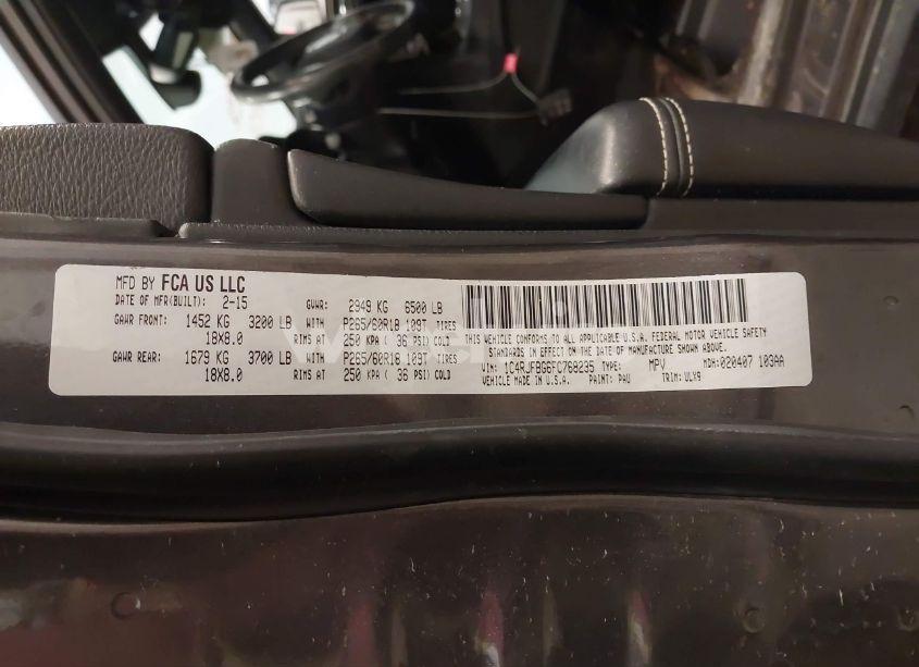 Photo 9 of 2015 Jeep Grand CHEROKEE LIMITED (VIN 1C4RJFBG6FC768235)