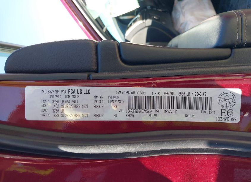 Photo 9 of 2017 Jeep Grand CHEROKEE LIMITED (VIN 1C4RJFBG6HC745024)