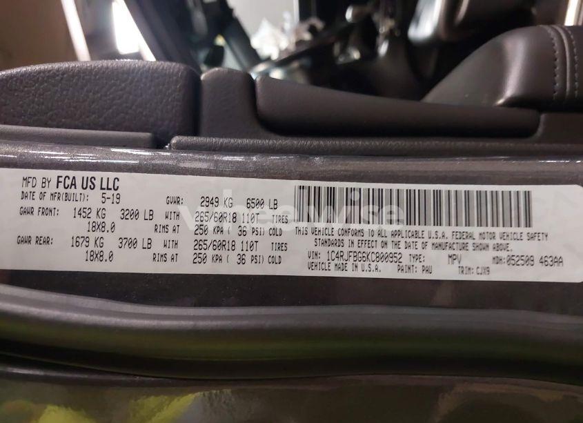 Photo 9 of 2019 Jeep Grand CHEROKEE LIMITED 4X4 (VIN 1C4RJFBG6KC800952)