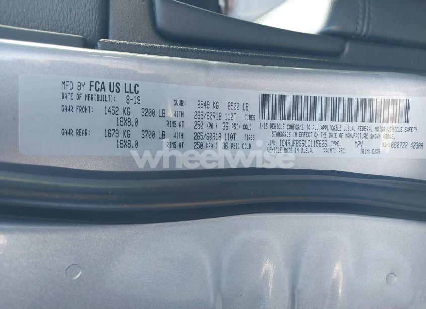 Photo 9 of 2020 Jeep Grand CHEROKEE LIMITED 4X4 (VIN 1C4RJFBG6LC115626)