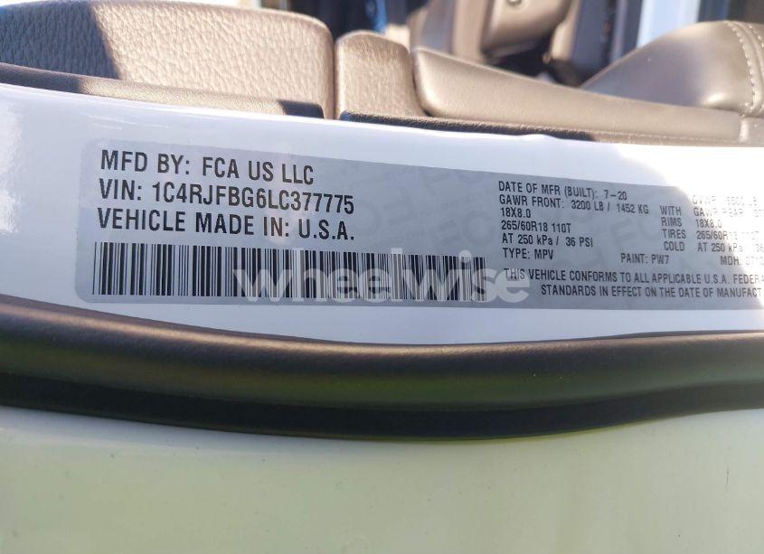 Photo 9 of 2020 Jeep Grand CHEROKEE LIMITED 4X4 (VIN 1C4RJFBG6LC377775)