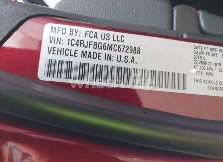 Photo 9 of 2021 Jeep Grand CHEROKEE LIMITED X 4X4 (VIN 1C4RJFBG6MC672988)