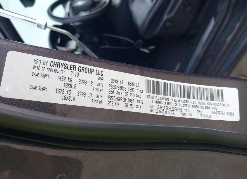 Photo 9 of 2014 Jeep Grand CHEROKEE LIMITED (VIN 1C4RJFBG7EC220730)