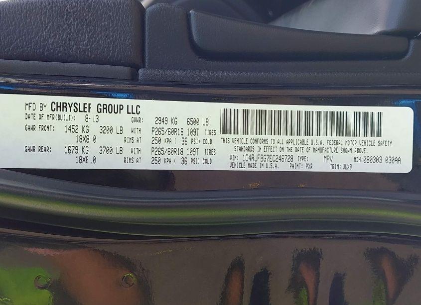 Photo 9 of 2014 Jeep Grand CHEROKEE LIMITED (VIN 1C4RJFBG7EC246728)