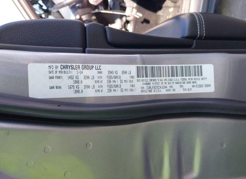 Photo 9 of 2014 Jeep Grand CHEROKEE LIMITED (VIN 1C4RJFBG7EC416344)