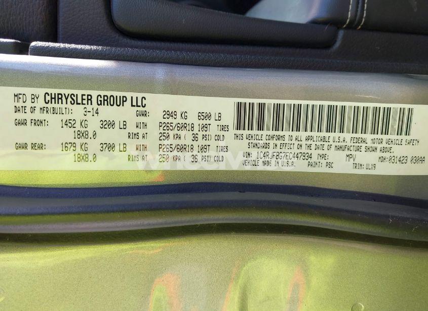 Photo 9 of 2014 Jeep Grand CHEROKEE LIMITED (VIN 1C4RJFBG7EC447934)