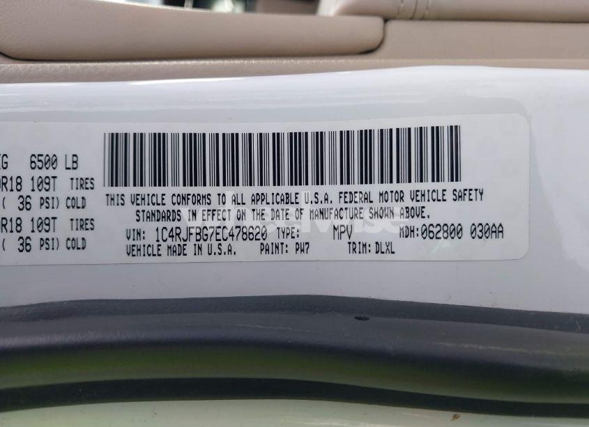 Photo 9 of 2014 Jeep Grand CHEROKEE LIMITED (VIN 1C4RJFBG7EC478620)