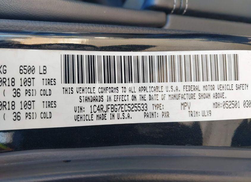 Photo 9 of 2014 Jeep Grand CHEROKEE LIMITED (VIN 1C4RJFBG7EC525533)