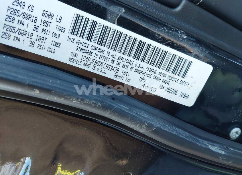 Photo 9 of 2015 Jeep Grand CHEROKEE LIMITED (VIN 1C4RJFBG7FC653479)