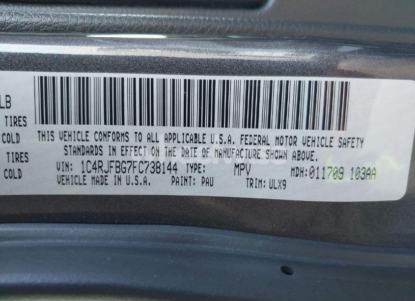 Photo 9 of 2015 Jeep Grand CHEROKEE LIMITED (VIN 1C4RJFBG7FC738144)