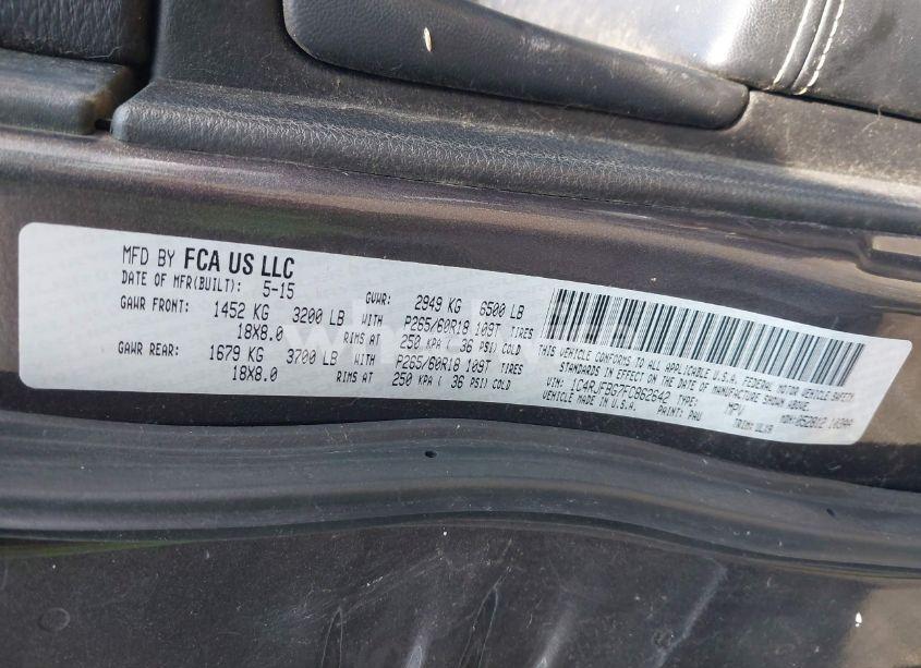 Photo 9 of 2015 Jeep Grand CHEROKEE LIMITED (VIN 1C4RJFBG7FC862642)