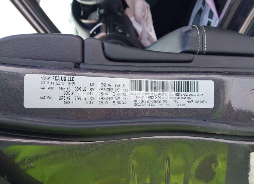 Photo 9 of 2015 Jeep Grand CHEROKEE LIMITED (VIN 1C4RJFBG7FC865251)