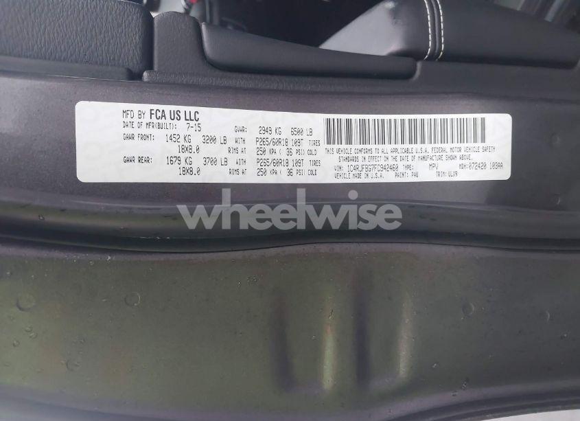 Photo 9 of 2015 Jeep Grand CHEROKEE LIMITED (VIN 1C4RJFBG7FC942460)