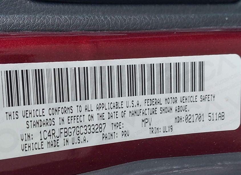 Photo 9 of 2016 Jeep Grand CHEROKEE LIMITED (VIN 1C4RJFBG7GC333287)