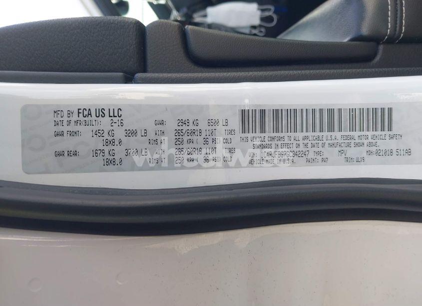 Photo 9 of 2016 Jeep Grand CHEROKEE LIMITED (VIN 1C4RJFBG7GC342247)