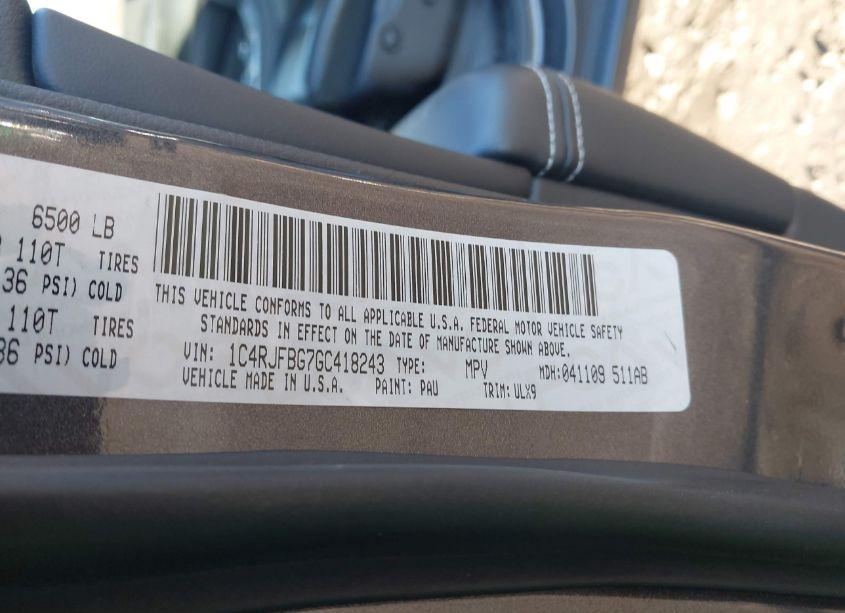 Photo 9 of 2016 Jeep Grand CHEROKEE LIMITED (VIN 1C4RJFBG7GC418243)