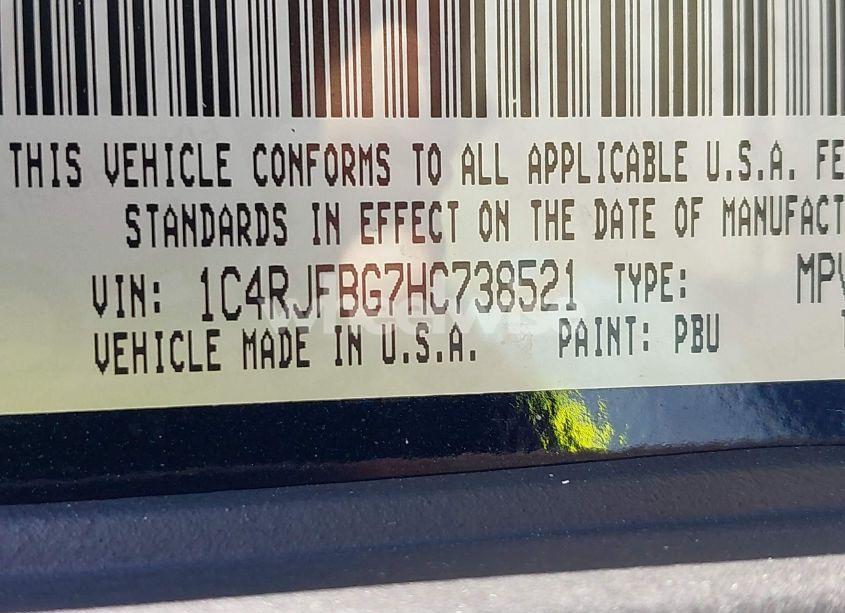 Photo 9 of 2017 Jeep Grand CHEROKEE LIMITED 4X4 (VIN 1C4RJFBG7HC738521)
