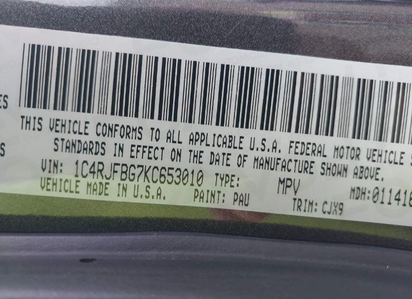 Photo 9 of 2019 Jeep Grand CHEROKEE LIMITED 4X4 (VIN 1C4RJFBG7KC653010)