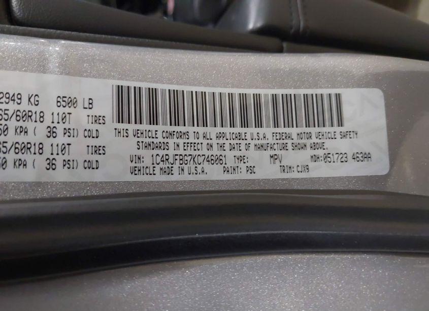 Photo 9 of 2019 Jeep Grand CHEROKEE LIMITED 4X4 (VIN 1C4RJFBG7KC746061)