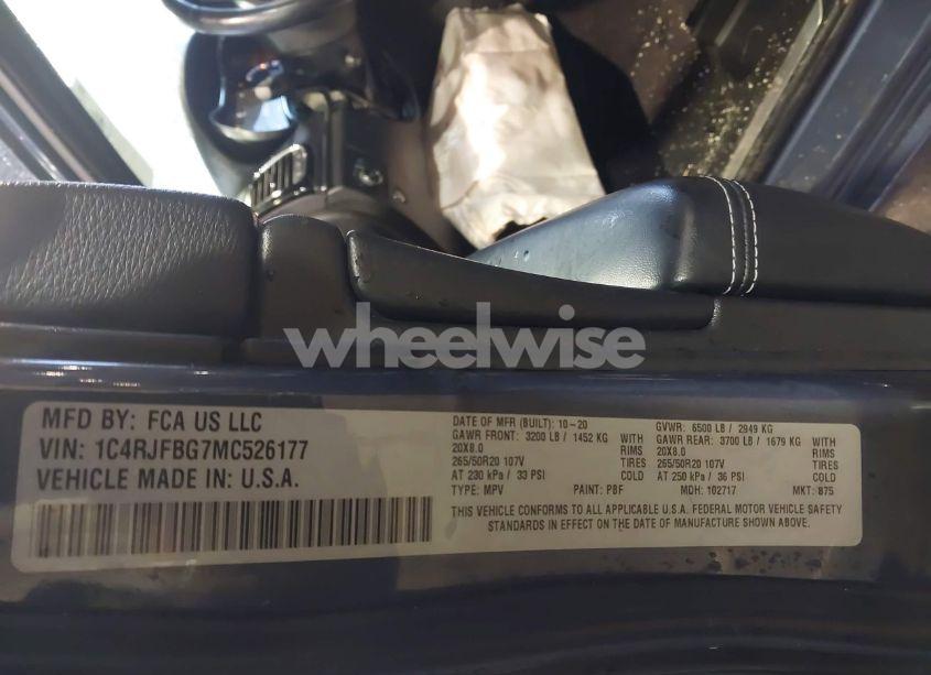 Photo 9 of 2021 Jeep Grand CHEROKEE 80TH ANNIVERSARY 4X4 (VIN 1C4RJFBG7MC526177)