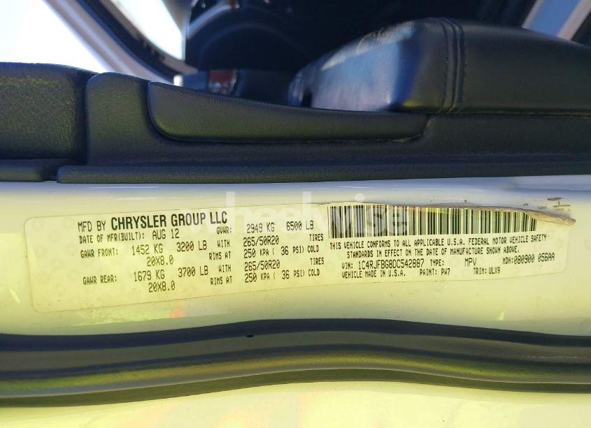 Photo 9 of 2013 Jeep Grand CHEROKEE LIMITED (VIN 1C4RJFBG8DC542887)