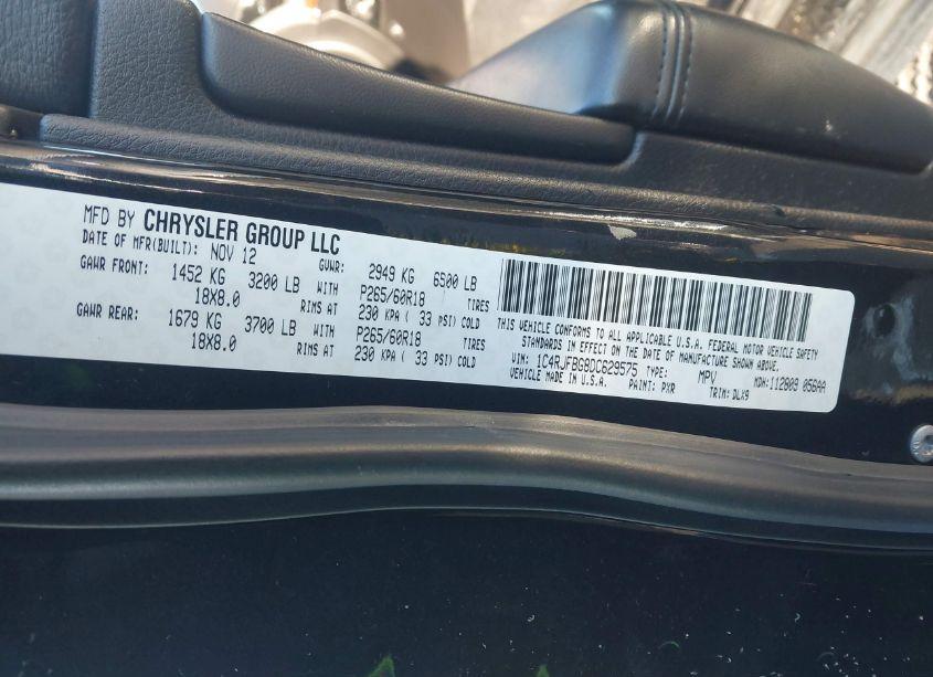 Photo 9 of 2013 Jeep Grand CHEROKEE LIMITED (VIN 1C4RJFBG8DC629575)