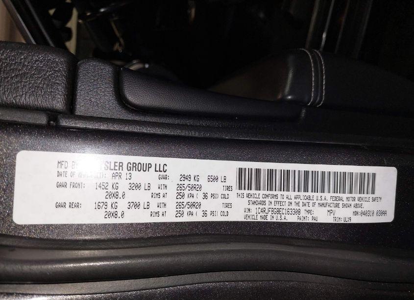 Photo 9 of 2014 Jeep Grand CHEROKEE LIMITED (VIN 1C4RJFBG8EC163308)