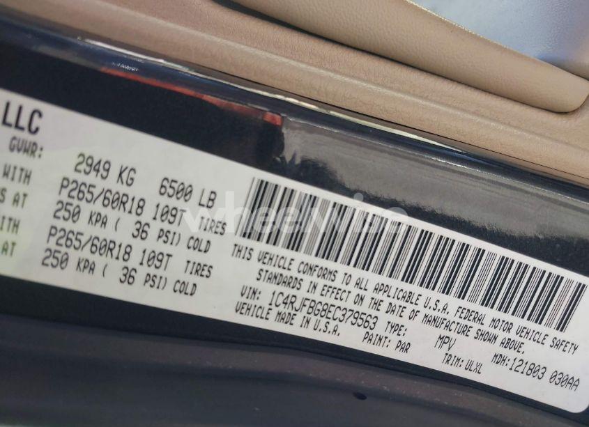 Photo 9 of 2014 Jeep Grand CHEROKEE LIMITED (VIN 1C4RJFBG8EC379563)