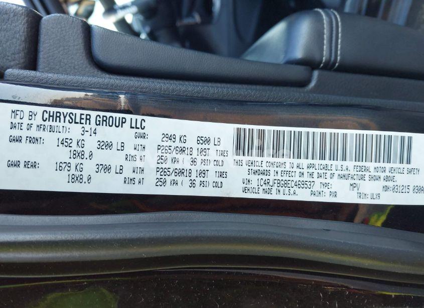 Photo 9 of 2014 Jeep Grand CHEROKEE LIMITED (VIN 1C4RJFBG8EC469537)