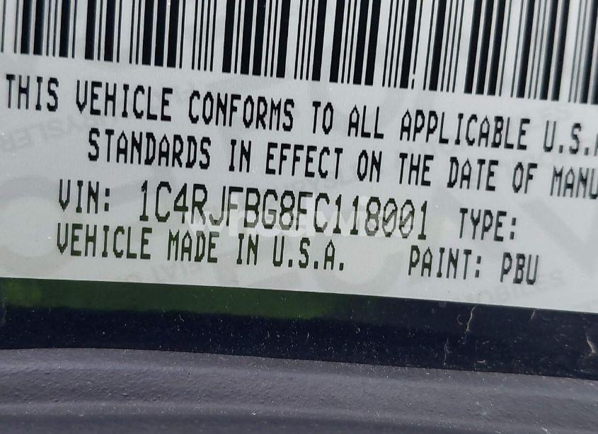 Photo 9 of 2015 Jeep Grand CHEROKEE LIMITED (VIN 1C4RJFBG8FC118001)