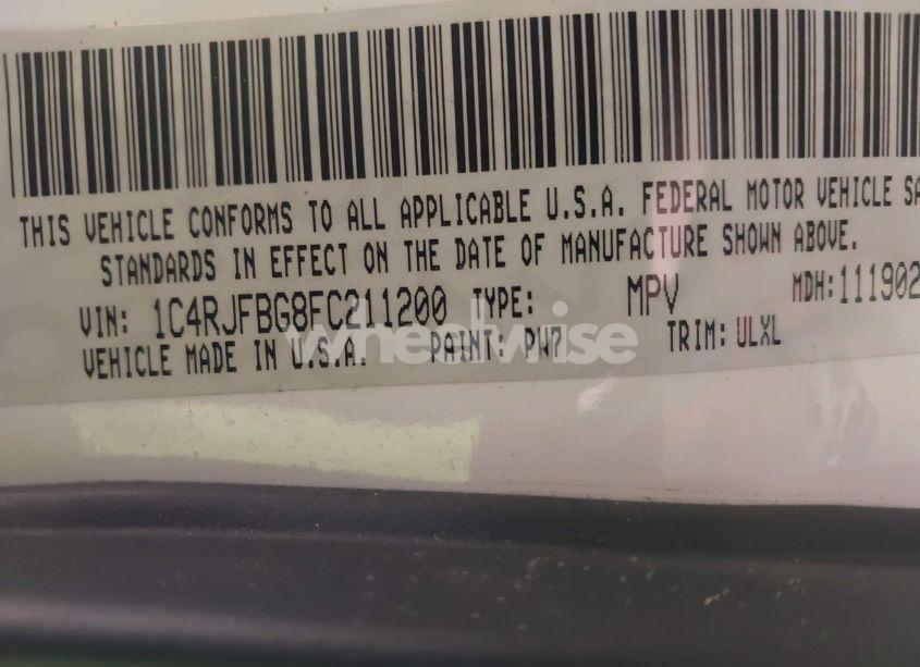 Photo 9 of 2015 Jeep Grand CHEROKEE LIMITED (VIN 1C4RJFBG8FC211200)