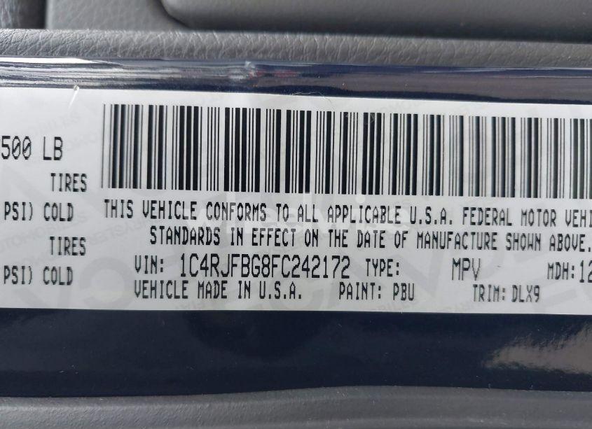 Photo 9 of 2015 Jeep Grand CHEROKEE LIMITED (VIN 1C4RJFBG8FC242172)