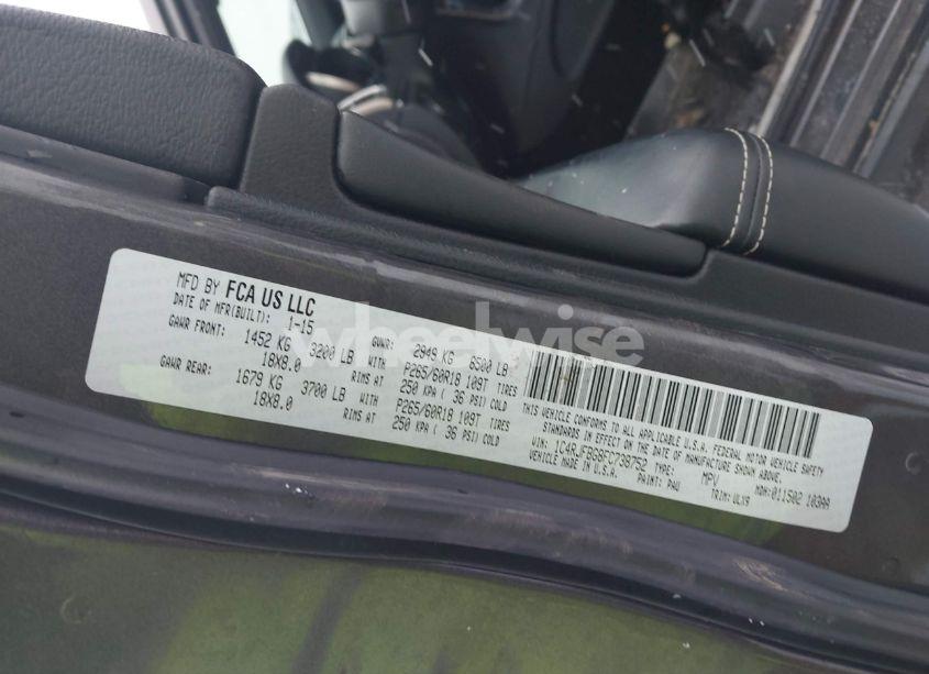 Photo 9 of 2015 Jeep Grand CHEROKEE LIMITED (VIN 1C4RJFBG8FC738752)