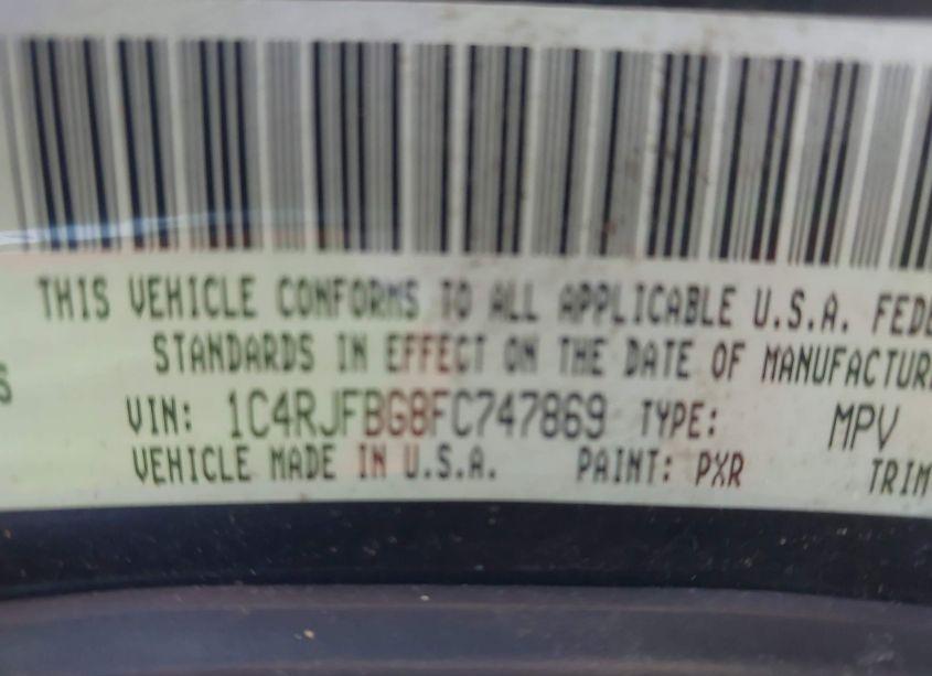 Photo 17 of 2015 Jeep Grand CHEROKEE LIMITED (VIN 1C4RJFBG8FC747869)