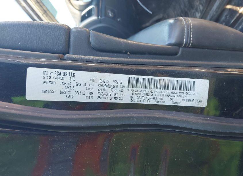 Photo 9 of 2015 Jeep Grand CHEROKEE LIMITED (VIN 1C4RJFBG8FC747869)