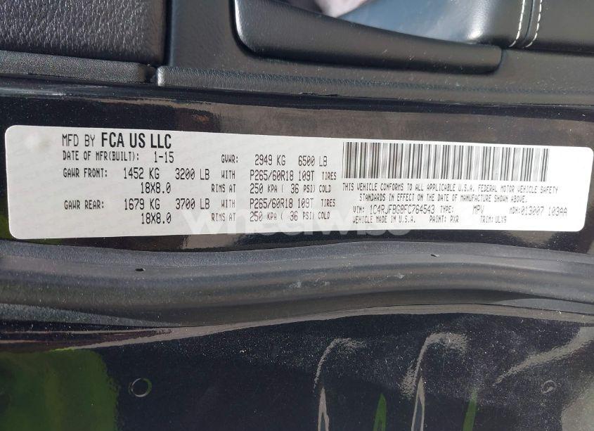 Photo 9 of 2015 Jeep Grand CHEROKEE LIMITED (VIN 1C4RJFBG8FC764543)